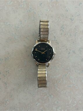 Caravelle by Bulova Two-Tone Black Dial Watch-Needs battery